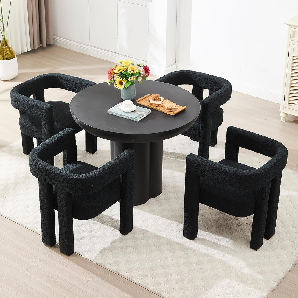 Modern Dining Chair Set of 4 Living Room Chairs,Upholstered Barrel Chair