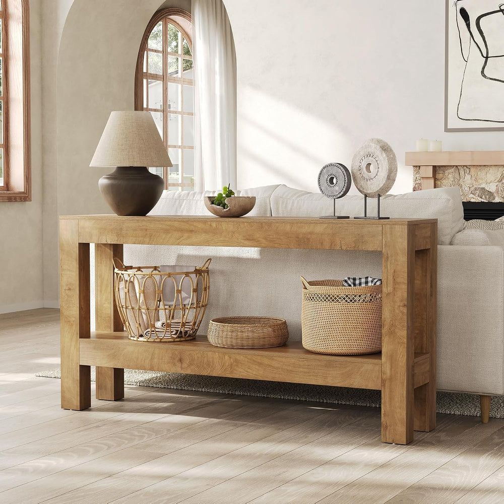 LITTLE TREE 63-Inch Long Console Table for Living Room, Farmhouse Wood Entryw...