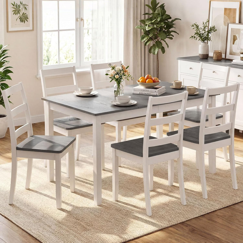 Giantex Dining Table for 4-6, 60" Rectangular Kitchen Table with Solid R...