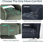 LINSY Swivel Barrel Chair, 360 Modern Swivel Accent Chair Boucle Swivel Chair Round, Green Corduroy Chairs with Arms, Small Barrel Chair for Small Spaces Bedroom Living Room