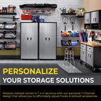 DLDIRECT 48" X 48" - Slatwall Panel Garage Organizer: Heavy Duty Wall Mounted PVC Rack, Interlocking Slat Paneling for Garage Storage, Slotwall Board, Shelves System