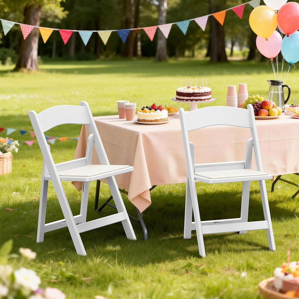 Nazhura Garden and Patio Folding Chair Set of 4 for Events and Wedding, Light...