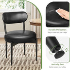 Upholstered Dining Chairs Set of 4, PU Leather Dining Room Chairs with Sturdy Metal Legs, Kitchen Chairs for Dining Room/Kitchen/Restaurant/Hotel, Modern Style, Black