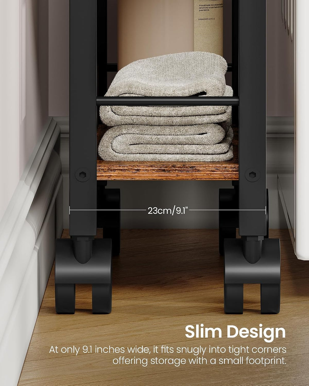 CHOEZON 4-Tier Slim Storage Cart, 9.1'' Kitchen Serving Trolley, Slim...
