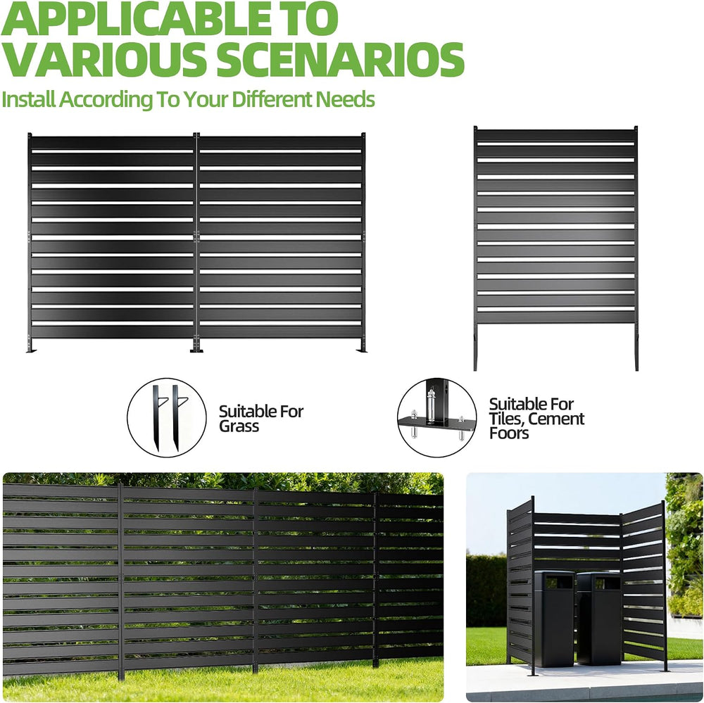 Privacy Fence Screen for AC & Trash, 42" H × 38" W（3P） Metal No...