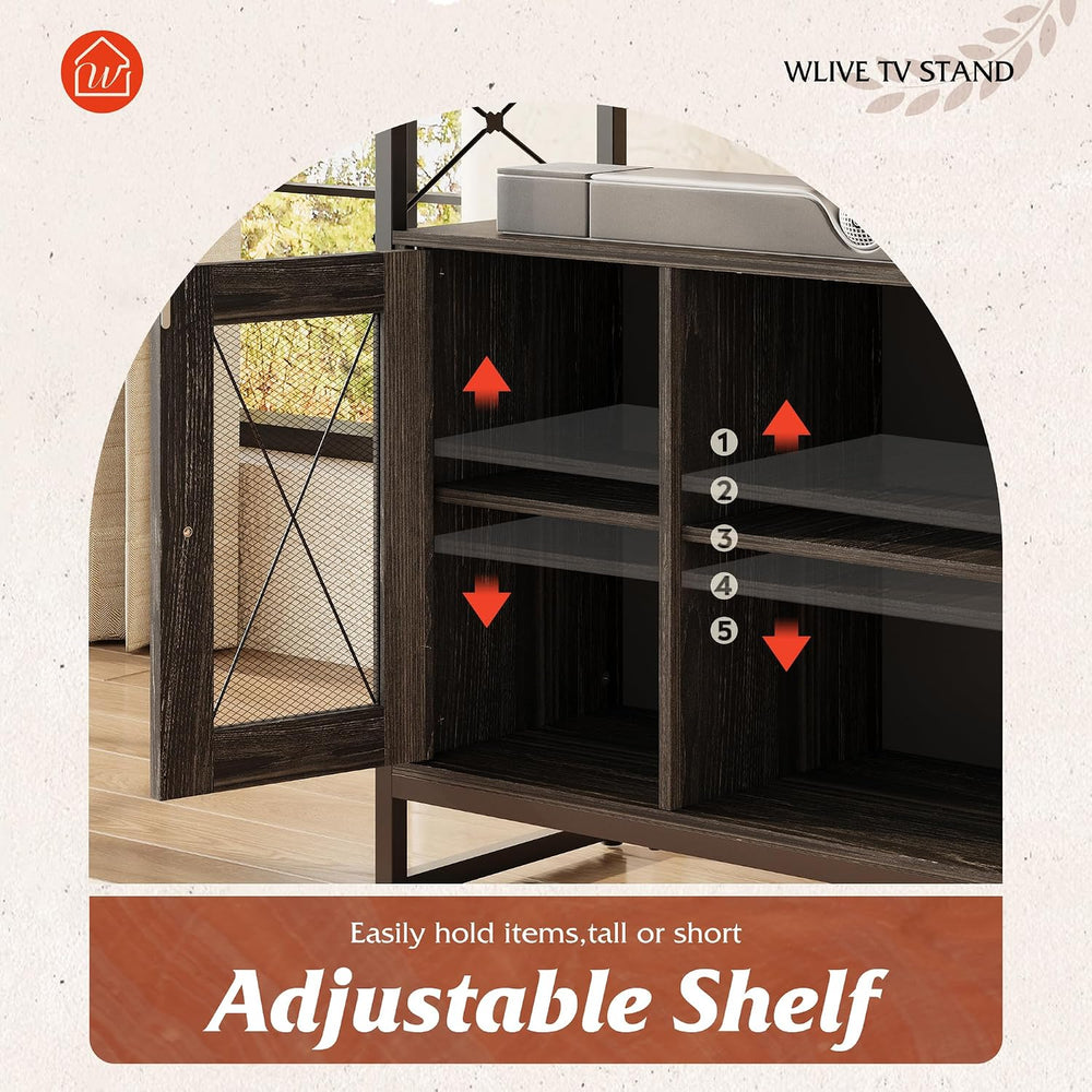 WLIVE TV Stand for 43 Inch TV, Small Entertainment Center with Storage Cabine...