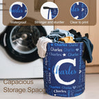 Custom Name Laundry Hamper, Personalized Laundry Baskets with Name for Boys Girls Women Men, Customized Collapsible Dirty Clothes Hamper Easy Storage Gifts for Bedroom Bathroom Living Room