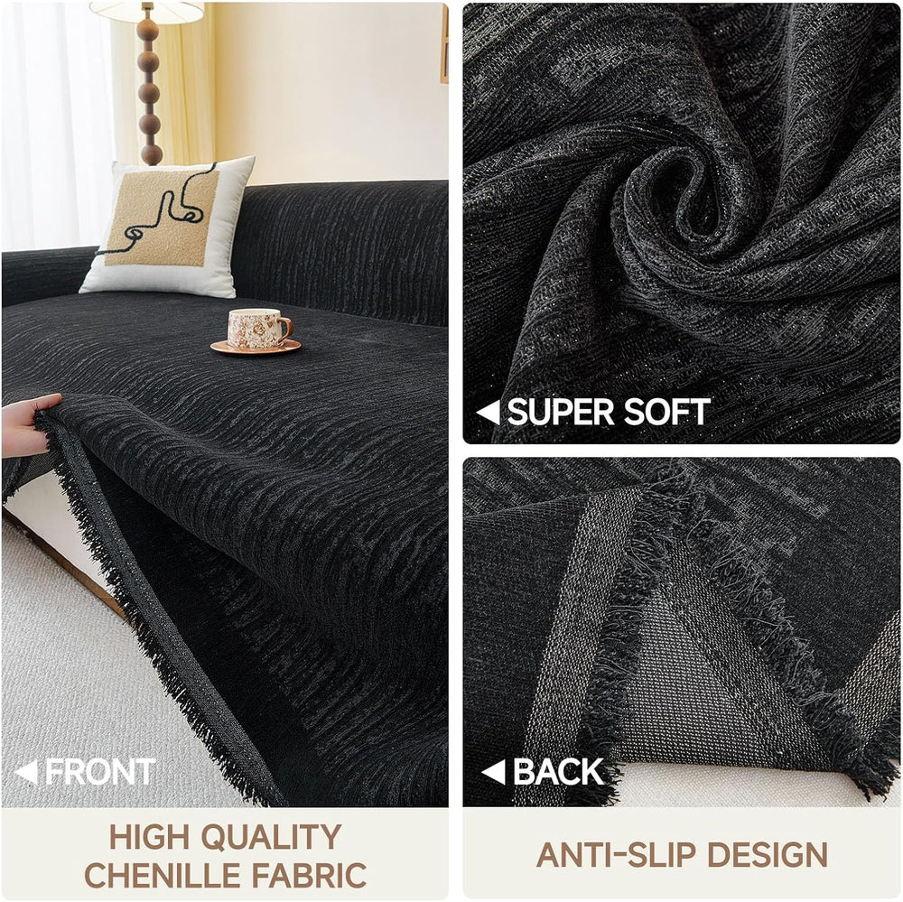 REDKISS Chenille Couch Cover for Armchair, Non-Slip, 70" x 91"