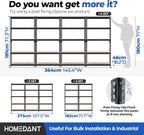 HOMEDANT 5-Tier Laminated Boltless Heavy Duty Metal Shelving Unit Adjustable Garage Storage Utility Rack Shelves Organization Multipurpose Shelf Warehouse Industrial (2, (M) 35.9" W, Black)