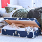 Rhino Trundle Storage Trunk, Under Bed Dorm Footlocker | 44"L x 20"W x 12"H, 42 lb Item Weight, Steel, Durable, Removable, College Dorm, Home Storage, Dorm Room, Hope Chest
