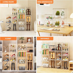 Boot Storage Organizer Tall Boots Boxes for Closet Clear Plastic Stackable Shoe Organizer Box, 3 Pack Acrylic Display Case with Divider for Collectibles, Figures