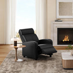 Yaheetech Recliner Chair PU Leather Recliner Sofa Home Theater Seating with Lumbar Support Overstuffed High-Density Foam & Pocket Springs, Push Back Recliners Armchair for Living Room