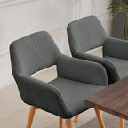 Mid Century Modern Dining Chairs Set of 6 & 4 & 2 Comfy Accent Chair Upholstered Kitchen Dining Living Room Chairs for Bedrooms Waiting Room Home Arm Desk Chair No Wheels (Wool Dark Gray, 6)