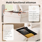 Ball & Cast Modular Convertible L-Shaped Sectional Sleeper Sofa Bed Pull Out Couch with Moveable Storage Ottoman,Oversized Chenille Pull-Out Sofa Bed W/Reclining Armrest&USB Port,for Living Room,Beige