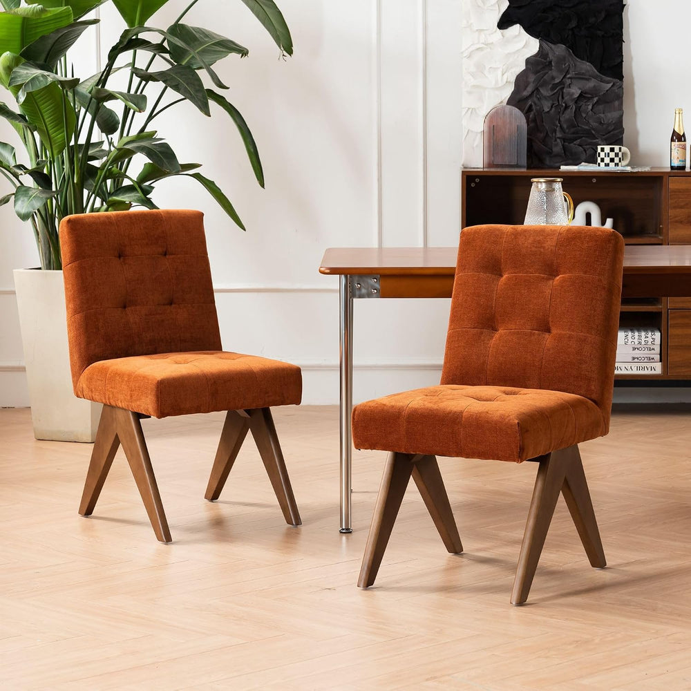 Rowill Modern Upholstered Dining Chairs Parsons Chair Linen Fabric Kitchen Ch...