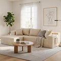 Realbear 108" Cloud Sectional Boneless Couch Sofa with L-Shape Chaise, Modular Sectional Couch with Deep Seat for Living Room Bedroom, No Assembly Required (Beige, 108" Left Facing Chaise)