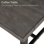 Grand patio Outdoor Coffee Table, 32 Inch Side Table Modern Rectangle with Faux Wood Tabletop Fits with Conversation Set