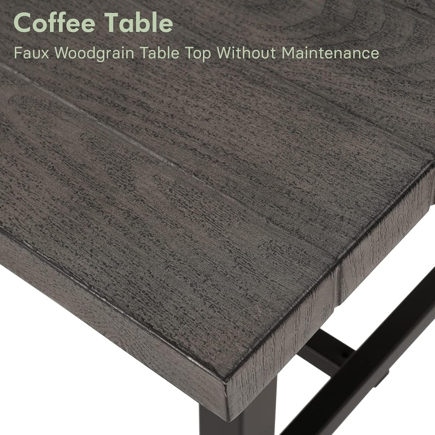 Grand patio Outdoor Coffee Table, 32 Inch Side Table Modern Rectangle with Faux Wood Tabletop Fits with Conversation Set