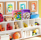8 Packs Toy Storage Bags with Zipper, Clear PVC Organizing Bags, Reusable Toy Storage Organizer with Portable Handle, Travel Waterproof Organizer Bags for Building Blocks, Puzzle, Toys and Books