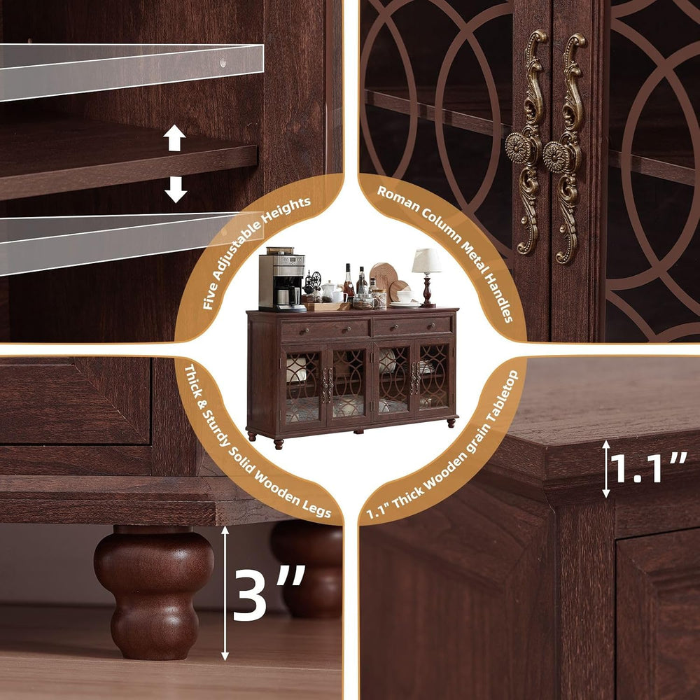 Joaxswe Farmhouse Sideboard Buffet Cabinet with Storage,59" Large Creden...