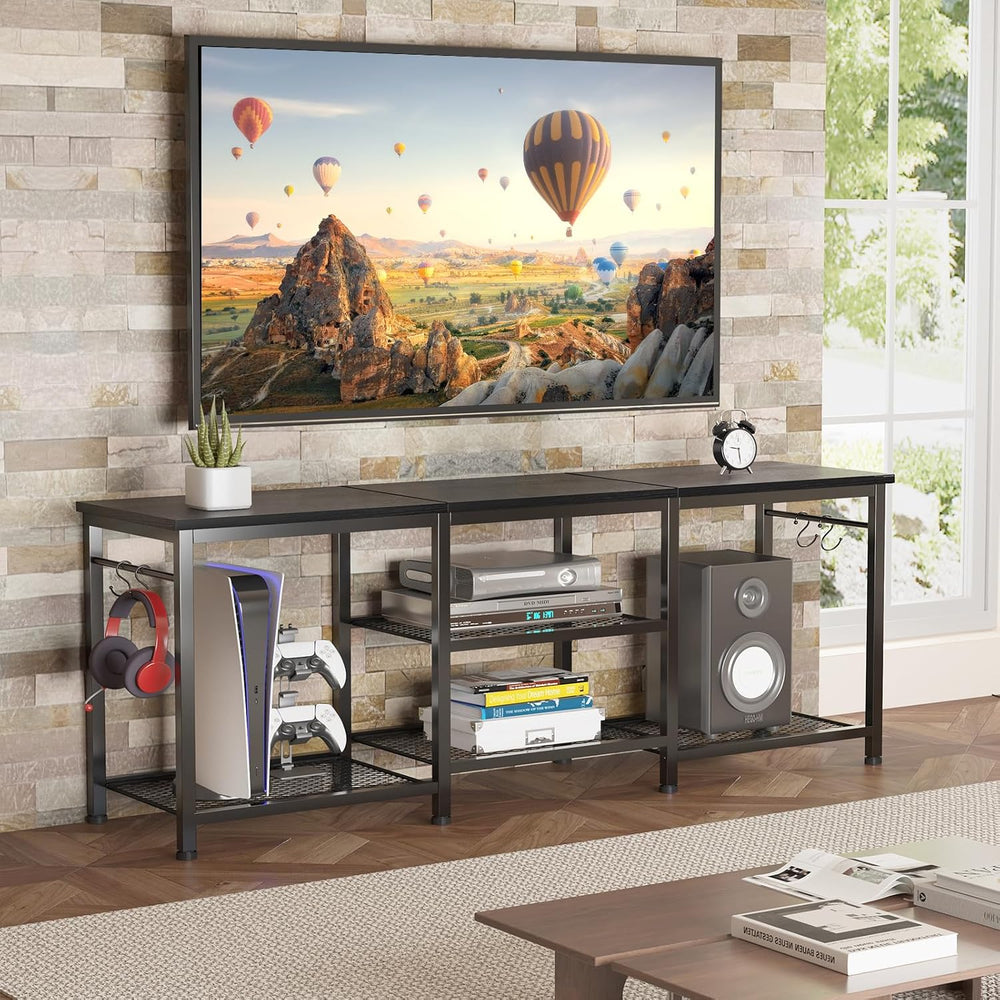 YGEOMER TV Stand for TVs Up to 55 Inch, Black