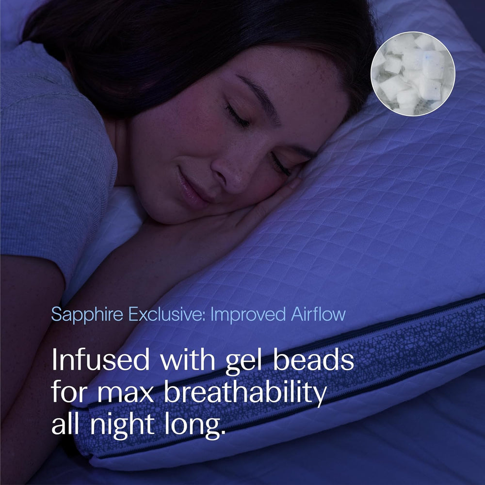 DreamyBlue Gusseted Sapphire Pillow, Shredded Memory Foam, King