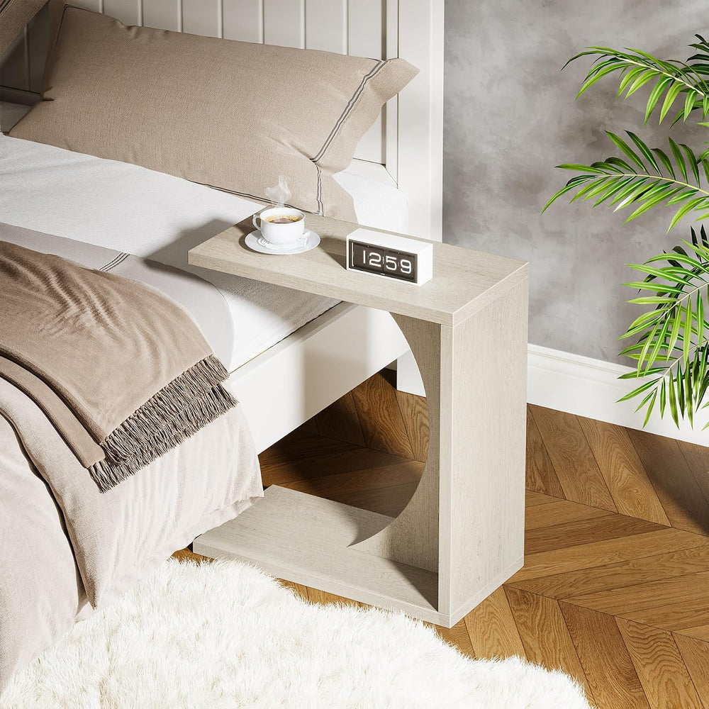 Tribesigns Set of 2 C-Shaped End Table for Couch