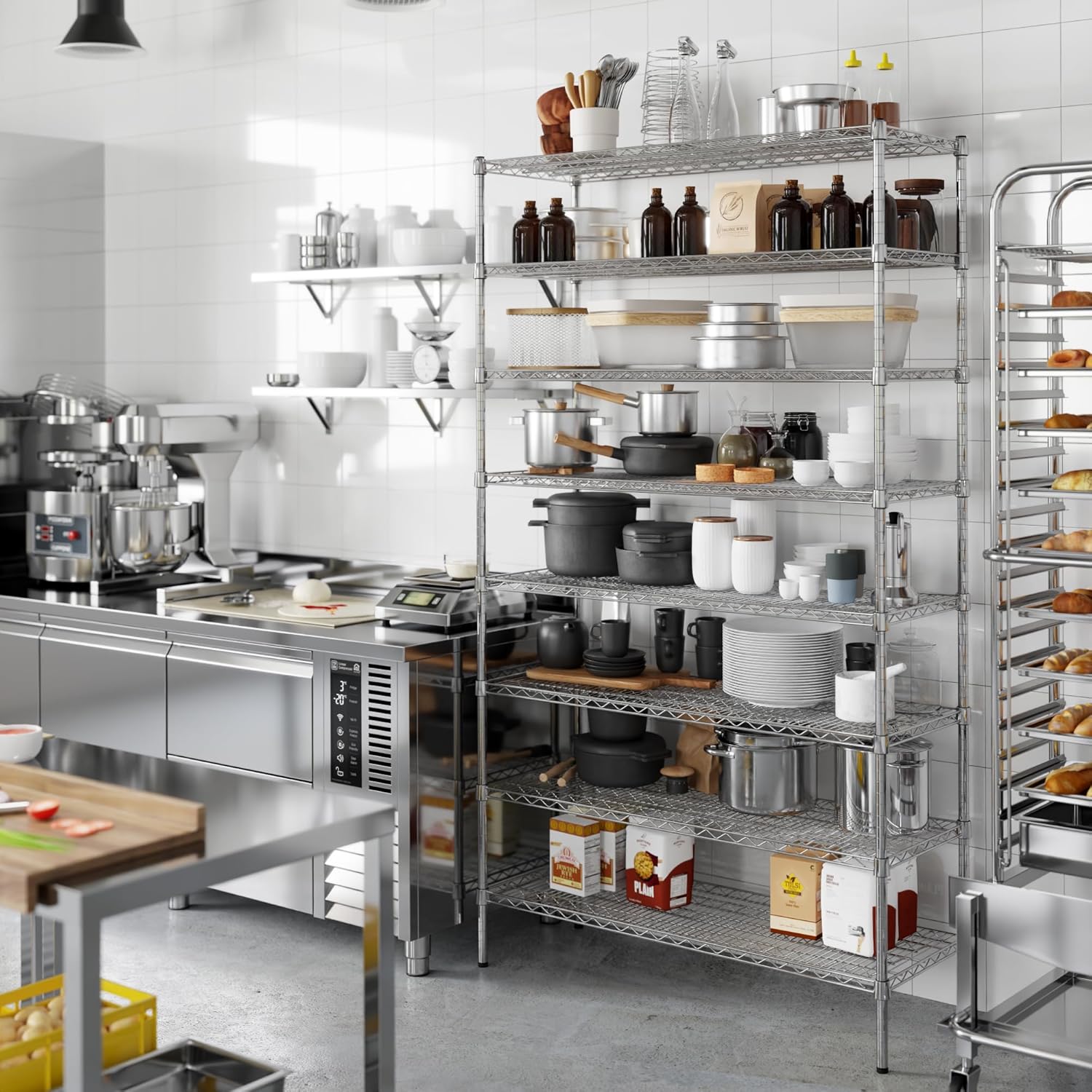 18" Deep x 48" Wide x 86" Height Wire Shelving Kit | 8-Tier | NSF Commercial Storage Rack Unit