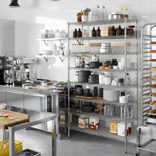 18" Deep x 48" Wide x 86" Height Wire Shelving Kit | 8-Tier | NSF Commercial Storage Rack Unit