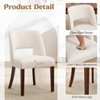 Dining Chair Set of 8,Modern Dining Room Chairs with Thick Cushions,Upholstered Linen Fabric Kitchen Chairs for Kitchen Dining Room Beige