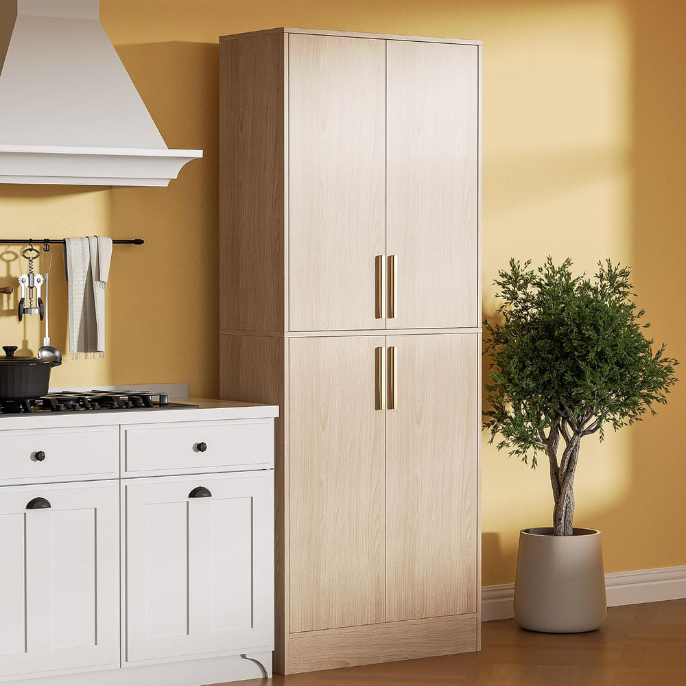 Housoul 71" Tall Pantry Cabinet with 4 Doors, Kitchen Pantry Storage Cab...