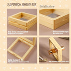 12PCS 3D Floating Frame Display Stand, Jewelry Box, Gift Box, Ornament Organizer, Small Travel Jewelry Box, PE Film Anti-Oxidation, Suspended Display Box Stackable (4.33 * 4.33, Type 1)