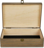 makerflo XL Dark Walnut Wood Memory Box (Pack of 1) with Hinged with Clasp, Black Felt Inside, Keepsake Wooden Box Ideal for Craft and Personalization (Laser Engraving, Epoxy, UV DTF, and Vinyl)