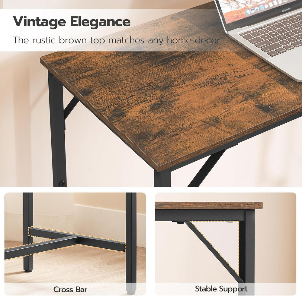 HOOBRO Bar Table with Charging Station, Rectangular Pub Table, High Top Coffe...