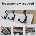 SKOLOO 17-Inch Wood Coat Rack Wall Mount with 3 Triple Hooks - Ideal for Family Entrances, Classrooms, and Pet Supplies Storage - Perfect Coat Hooks for Wall,Distressed White Wash, Pack of 2