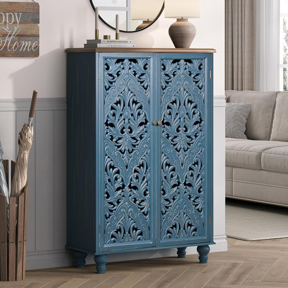 JOINICE 47" Tall Accent Cabinet with Doors & Storage for Living Room...