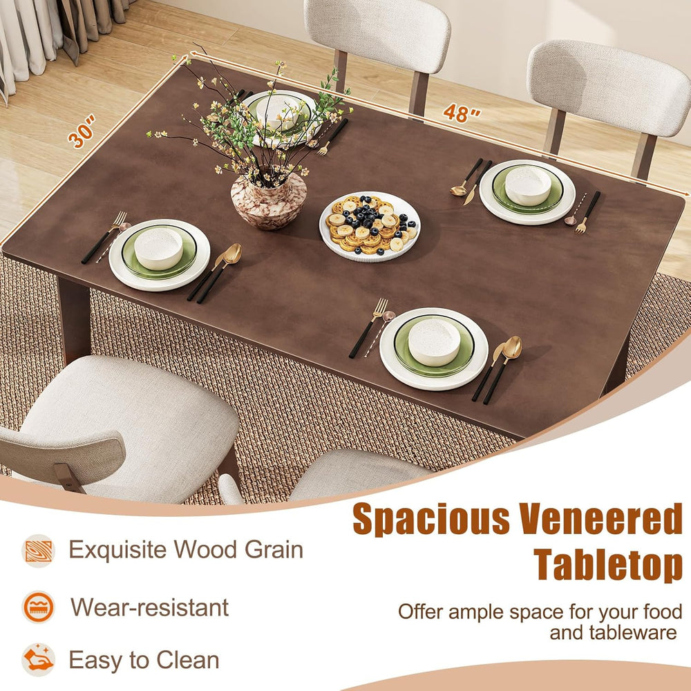 Giantex Dining Table for 4, 48" Rectangular Wooden Kitchen Table with So...