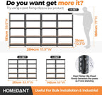 HOMEDANT 5 Tier Storage Shelves Adjustable Laminated Boltless Garage Metal Shelving Unit Heavy Duty Utility Rack Shelf Warehouse Pantry Closet Kitchen (2, (S) 28" W, Black)