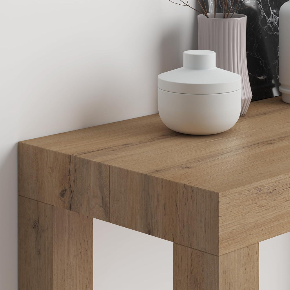 Mobili Fiver, First, Extendable Console Table 17.7(120) x35.4 in, Rustic Oak,...
