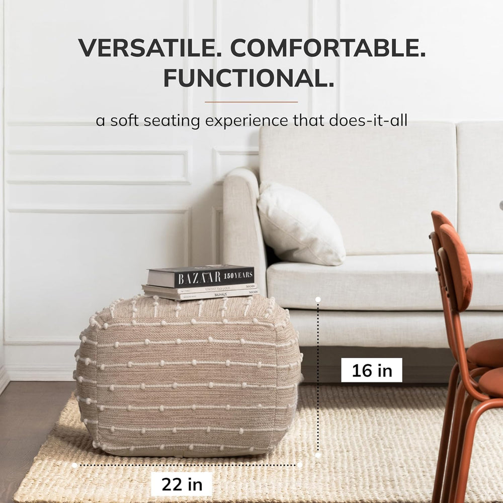 Anji Mountain 16" H x 22" W Handmade Pouf Ottoman for Living Room &...