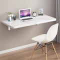 Wall Mounted Folding Table Floating Wall Desk for Laundry Room,Functional Hanging Desk for Home Office Computer Workstation,Study Work Bench, Kitchen Dining(White 80 * 40cm / 31.5 * 15.7inch