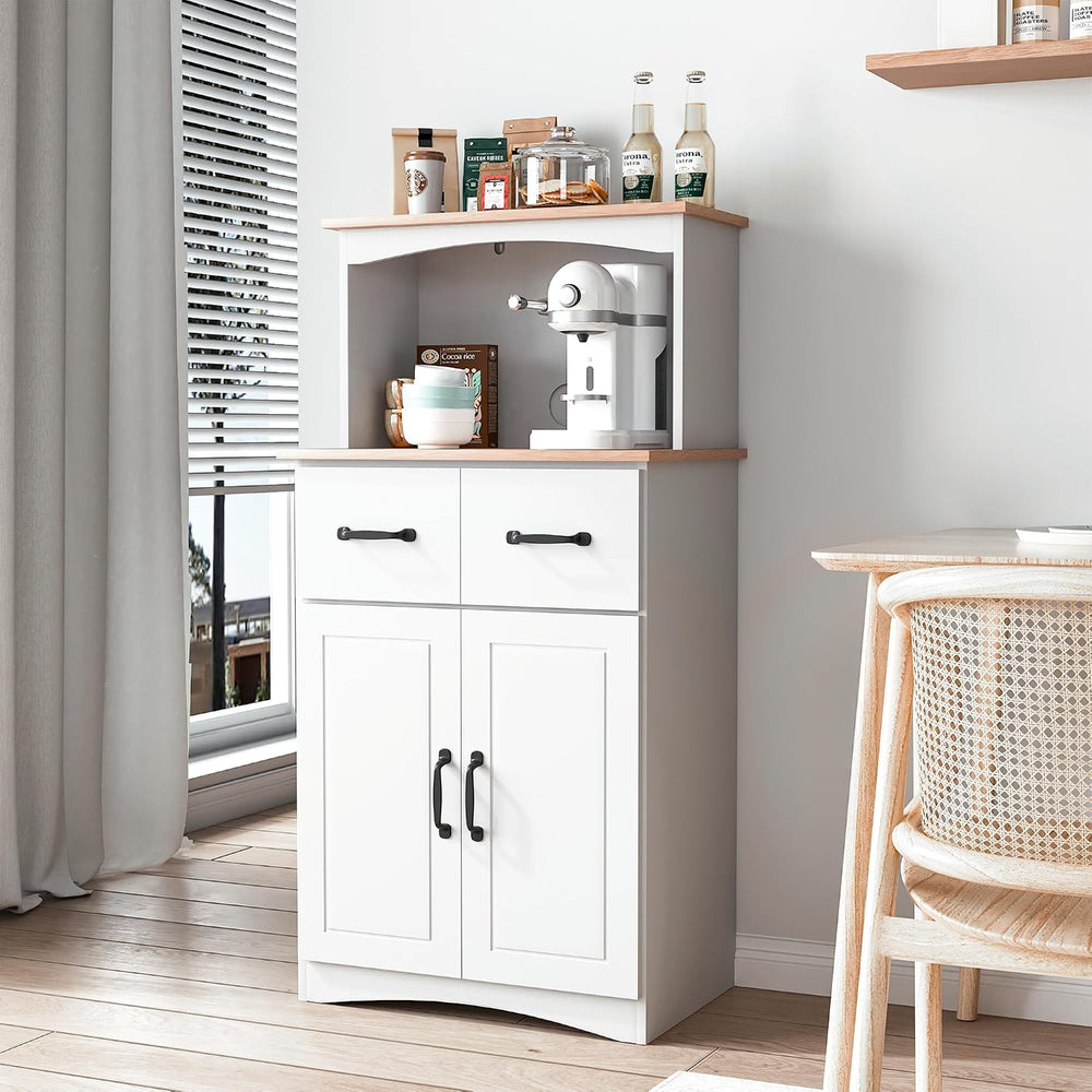 Microwave Stand with Storage, Kitchen Pantry Storage Cabinet with Drawer and ...