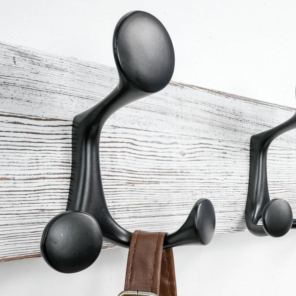 SKOLOO 30-Inch Wood Coat Rack Wall Mount with 5 Triple Hooks - Ideal for Fami...