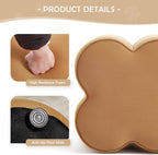 Camel Velvet Ottoman Set of 2, Small Vanity Stool, Modern Footstool | Multi-Functional Ottoman Stool, Footrest for Couch, Flower Footstool for Makeup Room, Entryway and Living Room