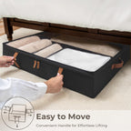 StorageWorks Shoe Organizer for Closet, Fits up to 24 Pairs, 2-Pack Ultra-thick Fabric Under Bed Shoe Storage Containers with Bottom Support and Adjustable Dividers, Black
