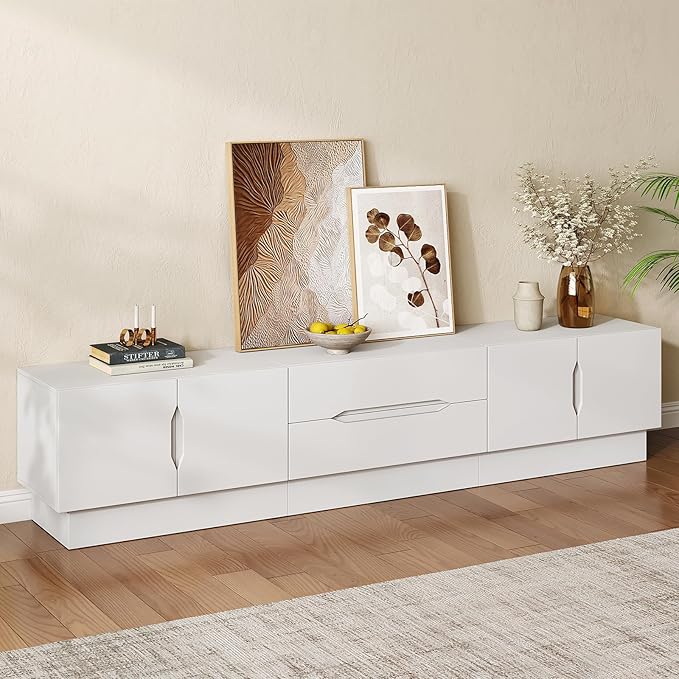 94.5" Wide Modern TV Stands for Living Room, Entertainment Center with S...