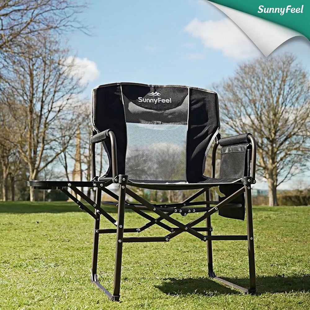 SUNNYFEEL Oversized Camping Chair Portable Directors Chairs with Side Table |...
