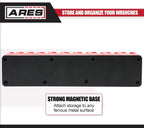 ARES 62008-10-Piece Red Magnetic Wrench Organizer - Sturdy Plastic Rack Stores up to 10 SAE and Metric Wrenches and Keeps Your Garage Organized