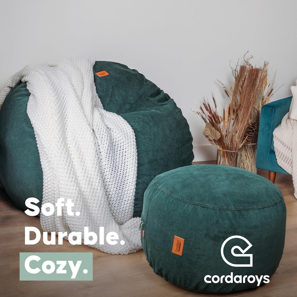 CordaRoy's Chenille Bean Bag Pouf Footstool, Charcoal