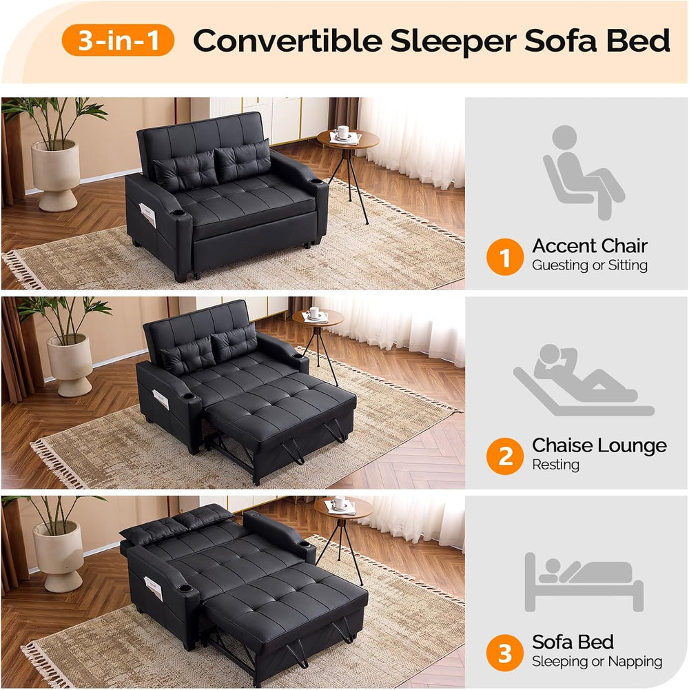 VINGLI Convertible Loveseat Sleeper Sofa Bed, Pullout Couch for Living Room |...